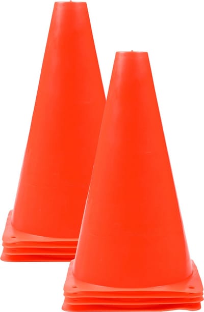Benson Sport/voetbal training pionnen - 8x - oranje - PE kunststof - 13 x 23 cm
