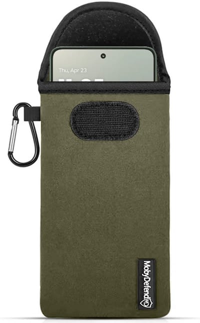 MobyDefend Hoesje - Geschikt voor Motorola Edge 70 - Neopreen Pouch Met Karabijnhaak - Insteek - Riemlus - Groen
