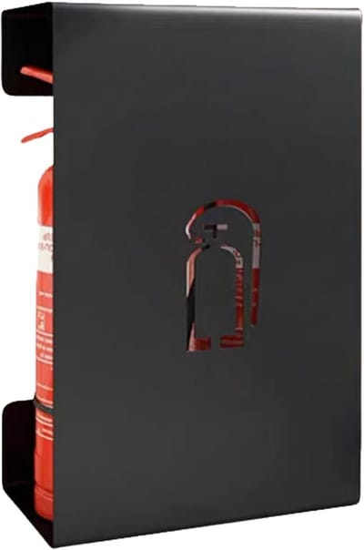 Brandblusser Organizer - Veiligheidskast - Veilige Opslag - Afgeronde Hoeken - 55 cm Hoog - Zwart