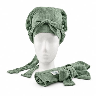 Mon'Que Curly Boost hydro Snoozz nacht muts voor krullend haar groen M