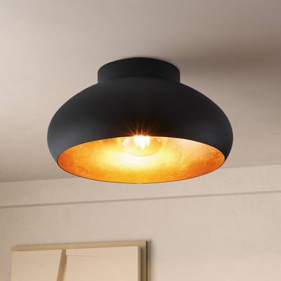 EGLO Mogano 2 Plafondlamp - E27 - Ø28 cm - Zwart|Bladgoud