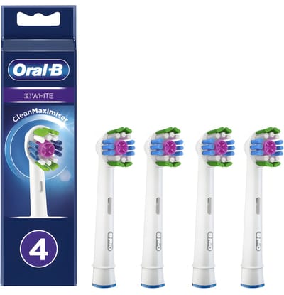 Oral-B 3DWhite- Opzetborstels - 4 stuks - Wit - Origineel
