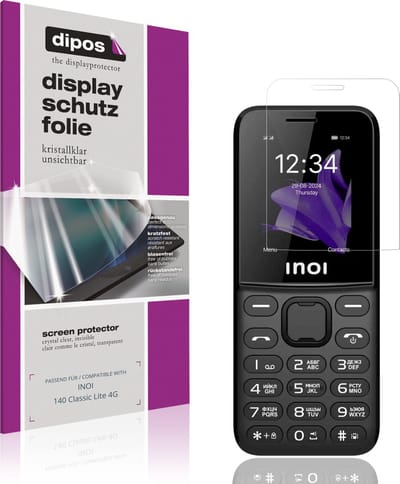 dipos – 4x Beschermfolie geschikt voor INOI 140 Classic Lite 4G | Krasbestendige & heldere Screenprotector Ultra-Thin