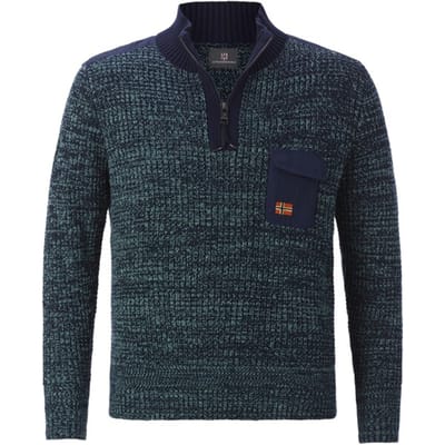 Jan Vanderstorm herren Trui - 52/54 - petrol - Plus Size