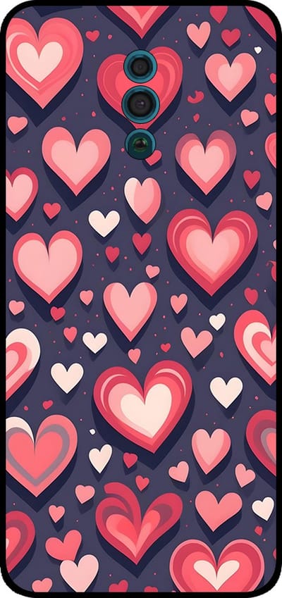 Smartphonica Telefoonhoesje Geschikt voor Oppo Reno met Hartjes Opdruk - TPU Backcover Case With Heart Design geschikt voor Oppo Reno