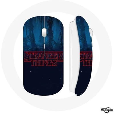 Draadloze Muis - MANIACASE - Stranger Things - Seizoen 2 Logo - Wifi USB-stick - Blauwe Kleur