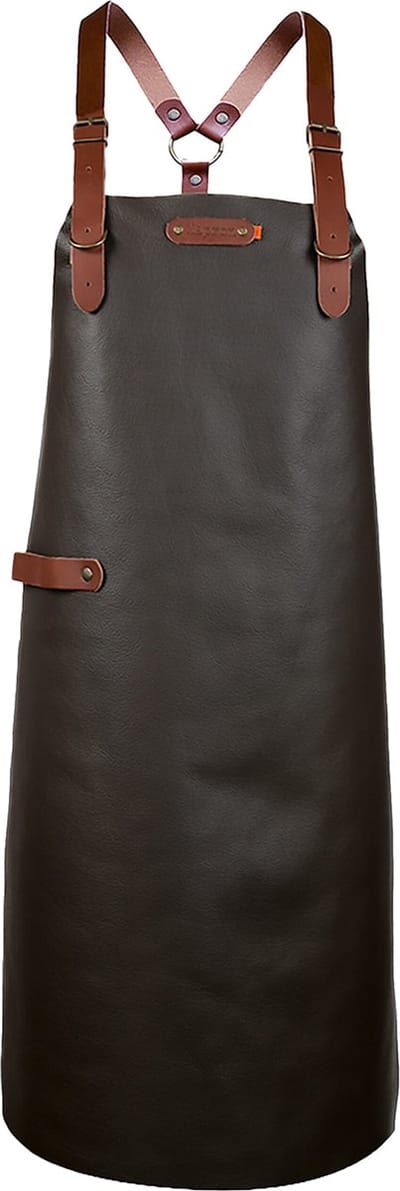Xapron - Bovine Schort met Schouderbanden Large Leer - Leer - Bruin -