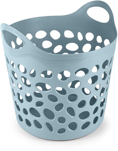 Plasticforte Flexibele wasmand/opbergmand - rond - blauw - 35 liter - D40 x H39 cm