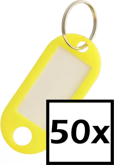 Sleutelhanger Sleutellabel Bagage Label Sleutel Naamlabel - Geel - 50x