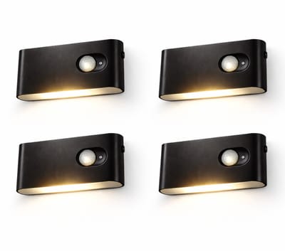 Oneproduct Draadloze Trapverlichting met Bewegingssensor - 4 Stuks - USB-C Oplaadbaar - LED Nachtlamp voor Binnen - Zwart