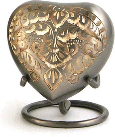 Urnencenter Classic Platinum Hartjes urn - Urn - Urn voor as - Urn Hond - Urn Kat - Urn Deelbewaring - Mini Urn - Kunstobject - 50ml