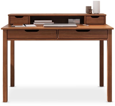 Bureau RAUL met 4 lades van massief hout – kastanjebruin
