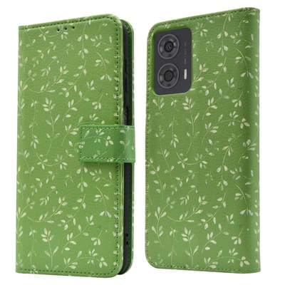 imoshion Hoesje - Geschikt voor Motorola Moto G24 Power - Design Bookcase smartphone - Green Flowers