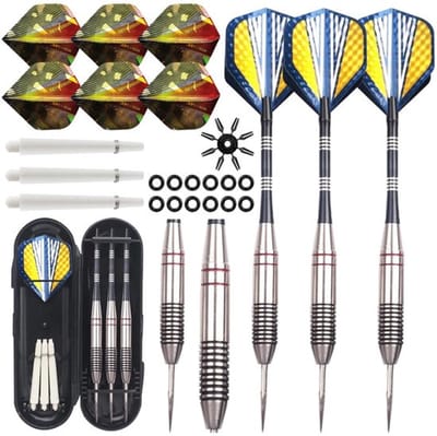aladdien - Dart Set - Professionele Darts - Inclusief Dart Case - Multicolour - 22 g Darts - Voor Beginners en Gevorderden - Compleet met Accessoires
