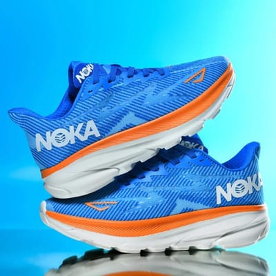 Heren Hardloopschoenen Jogging Trainer Race Buiten Demping Luxe Schoenen Ademend Koppel Antislip Sneakers Mesh Off-road Schoenen 38 blue