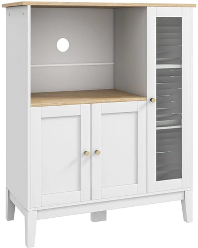 Keukenkast - Keukenkastje - Dressoir Kasten - Dressoir Wit - Dressoir - Dressoirs - Keukenkast Voor Magnetron - Keuken Kast - Keuken - Kast - Opbergkasten - Opbergrek