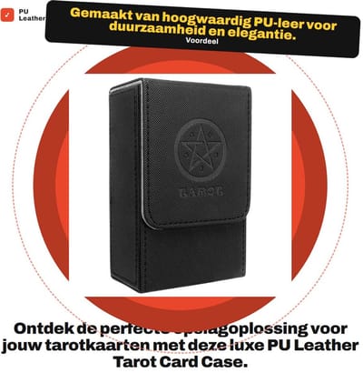 Dailygoods- Tarotkaarthouder Gemaakt van PU leer - Kaarthouder met zon en maan ontwerp - Geschikt voor standaard tarotkaarten - Lichtgewicht en elegant - Beschermende case voor meer dan 95 kaarten