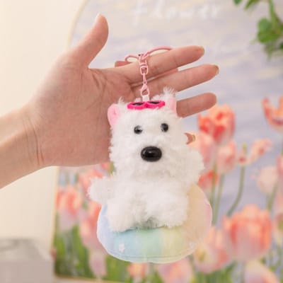 Nieuwe Gekrabbelde Puppy West Highland Tas Hanger Schattige Poppen Sleutelhanger Om Vriendin Cadeaus Te Geven 12cm brown