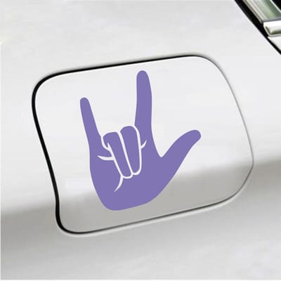 Bumpersticker - Rock N Roll - 14 X 12 - Paars