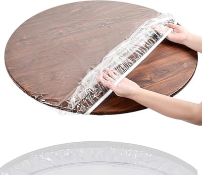 Ronde Tuin Tafelkleed Transparant en Wasbaar, Diameter 135cm, Weerbestendig en Met Elastische Randen voor Buitengebruik