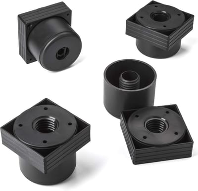 Hoekige Meubelpoten Set van 8 Verstelbaar 60 x 60 mm - Hoogte 45-55 mm