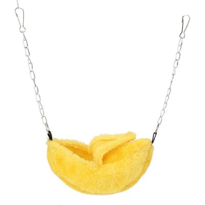 Klein Warm Pluche Banaanvormig Huisje voor Huisdieren Nest voor Hamster Hangmat Bed(Geel) geel
