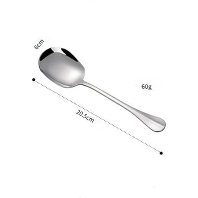 Cuillère Ronde en Acier Inoxydable, Manche Long Épaissi pour Éviter les Brûlures, Ustensile de Cuisine