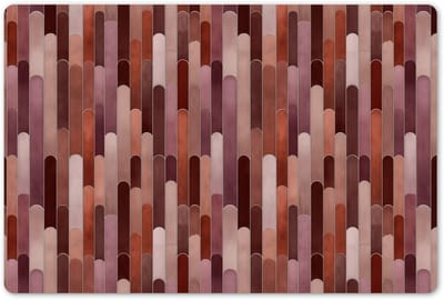 Placemats 45x30 cm - Placemat kunststof - 1 stuk - Langwerpig - Tegels - Rood - Koper - Borden onderleggers - Decoratie voor op tafel - Keuken tafeldecoratie accessoires - Vinyl onderlegger - Tafelversiering