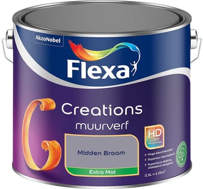 Flexa - Creations Muurverf Extra Mat - Midden Braam - Mengverf - 2,5 L