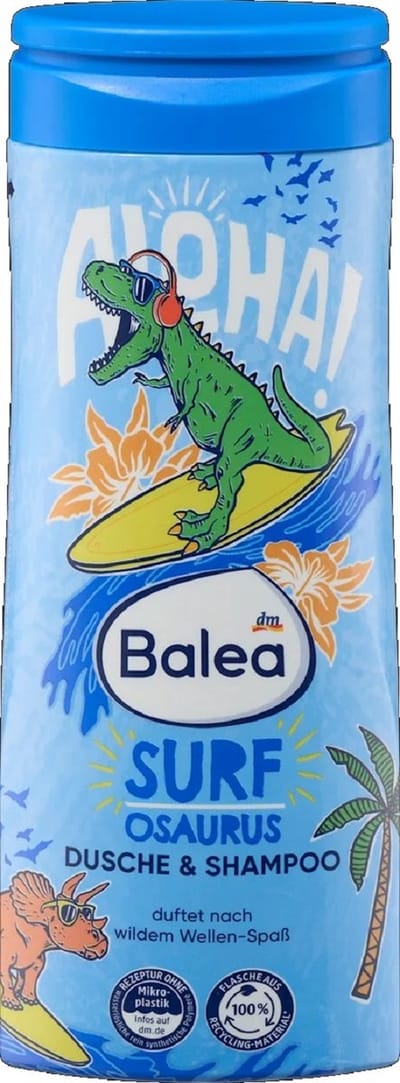 Balea Surfosaurus - Douchegel & Shampoo voor kids - Kinder shampoo - Kids douchegel - 300 ml