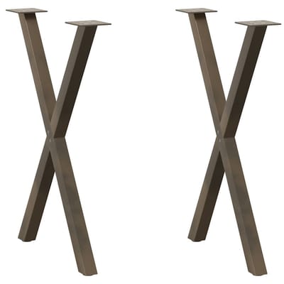 vidaXL Eettafelpoten 2 st X-vormig 57x(72-73) cm staal naturel