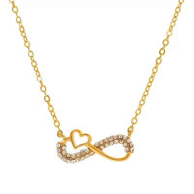 WeLoveSilver - gouden infinity ketting - kristallen - 45 cm