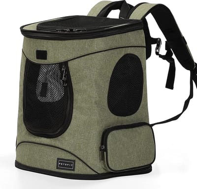 Netvenster transportrugzak voor honden - Rugzak voor kleine dieren met schouderriemen - 43 cm x 32 cm x 29 cm Reistas kat