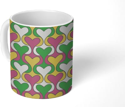 Mok - Koffiemok - Hart - Retro - Patronen - Mokken - 350 ML - Beker - Koffiemokken - Theemok