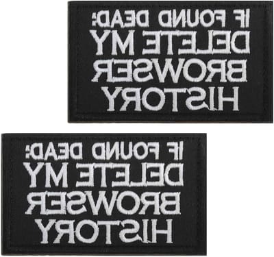 Geweven Patches met Letterpatroon, Volledig Geborduurd, Voor Kleding, Rugzakken en Hoeden, Set van 2, Zwart en Wit