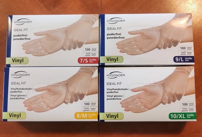 Hygonorm Wegwerphandschoenen Vinyl – Poedervrij & Latexvrij – Maat M – 100 Stuks – Naturel/Wit – Hygiënisch en Comfortabel