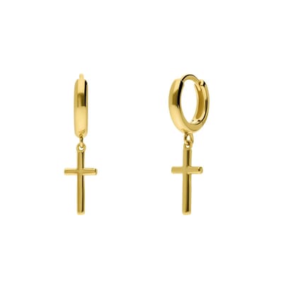 Lucardi Dames Zilveren goldplated oorringen voor dames - Oorbellen - 925 Zilver - Goudkleurig