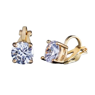 Clip oorbellen -Zirconia -luxe -goudkleurig- geen gaatje- Charme Bijoux