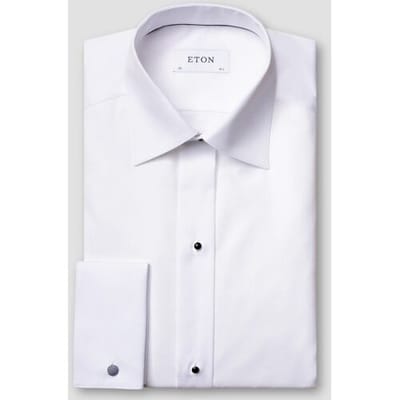 Eton Overhemd Classic Evening Piqué French Cuffs Wit / male