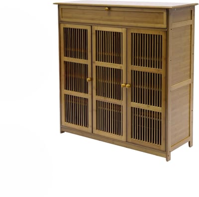 XXL Vintage schoenenkast Tavien - Schoenenrek - 20 paar - Voor Entree - Met deuren