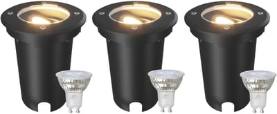Ledvion Set van 3 LED Grondspot Buiten IP67 3W 230V 345Lm 2700K GU10 wit