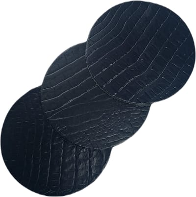 Leren Onderzetters | Luxe Onderzetters Voor Glazen | Set van 9 stuks | 100% Echt Leer | Kleur: Donker Blauw