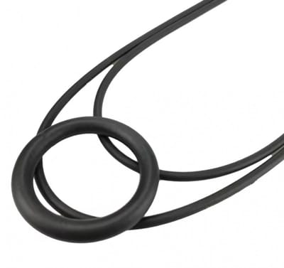 Ketting -zwart -rubber- magneet -“ DeVrie” - Charme Bijoux