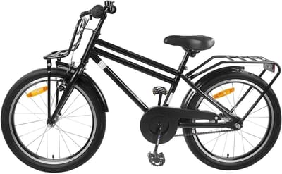 Kinderfiets - Jongensfiets Meisjesfiets - Naar school fietsen - Robuust stalen frame - 20 inch - Zwart