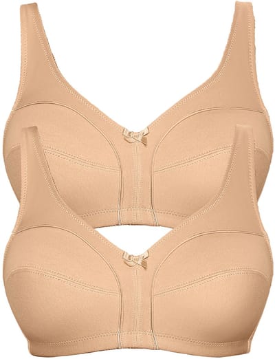 2-pack katoenen soft beha Basic