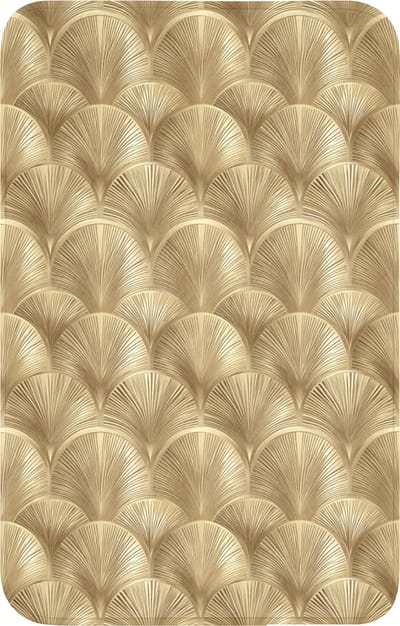 WC mat 50x80 cm - Antislip - Patroon - Waaier - Goud - Toiletmat - Vloermat - Douchemat - Toilet tapijt - Toiletmatten
