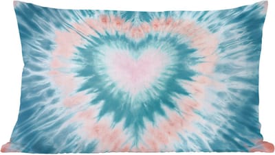 Sierkussens - Kussentjes Woonkamer - 60x40 cm - Hartvormig - Tie dye - Pasteltinten - Lichtgroen