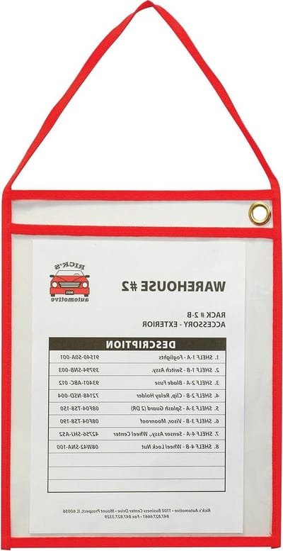 Ticket Houders - Werkbon Houders Kaarthouders - Taken Organiseren - Met Ophanglus - 9 x 12 inch - Rood