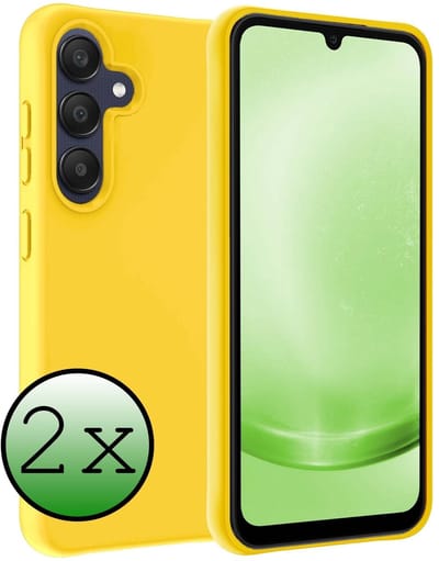 Hoesje 2 Stuks - Geschikt voor Samsung Galaxy A26 - Sterk & Shockproof - Case Siliconen - Back Cover - Telefoon Hoes - Geel