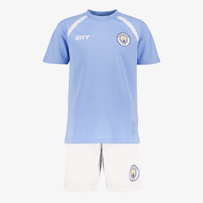 Manchester City tweedelige kinder sport set blauw wit - Maat 116/122